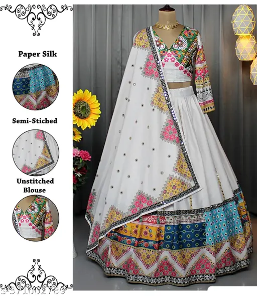 Winter Special. Women's Designer Mirror Work Lahenga Choli With Dupatta. Special Night Garba Under 1000
