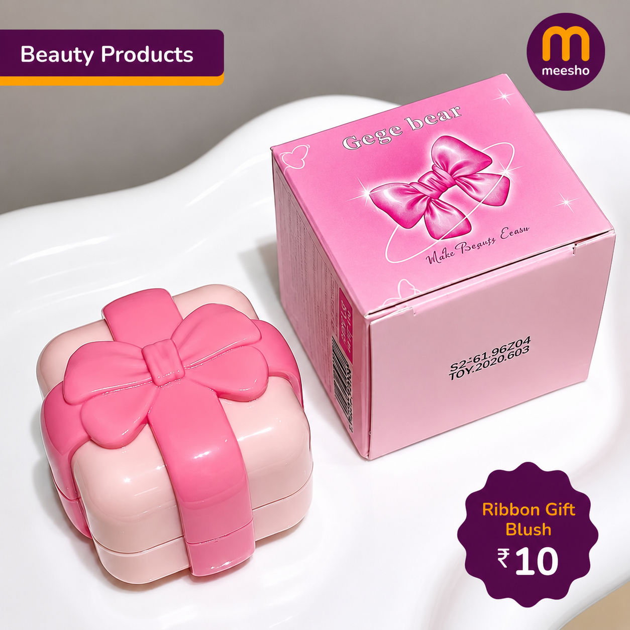 Gege Bear Cream Blush | Korean Soft Cream Blush for Natural Flush | Blendable Dewy Cheek Tint for School & College Girls | Everyday MLBB Blush Shade | Cute Aesthetic Makeup