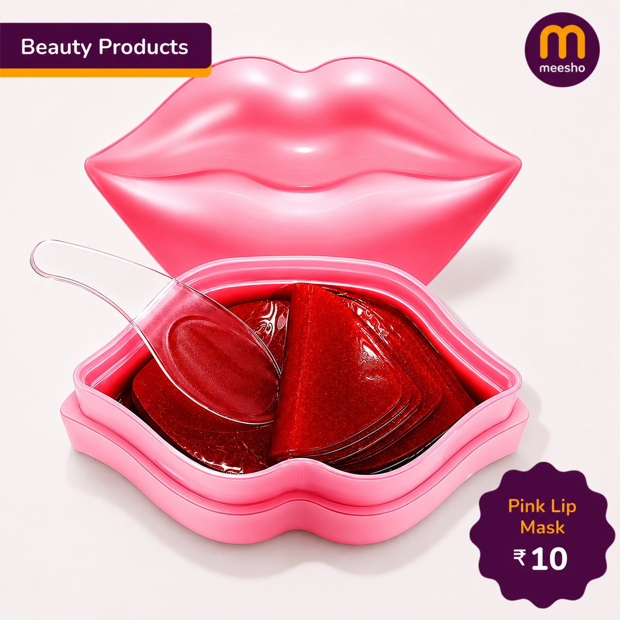 Hydrating Lip Mask,Lip Sleep Mask 20 Pcs Reduces Lines and Restores Moisture, Effectively Nourishes Skin, Gel Treatment Plumping ​Care Products (Lip Mask-Pink)