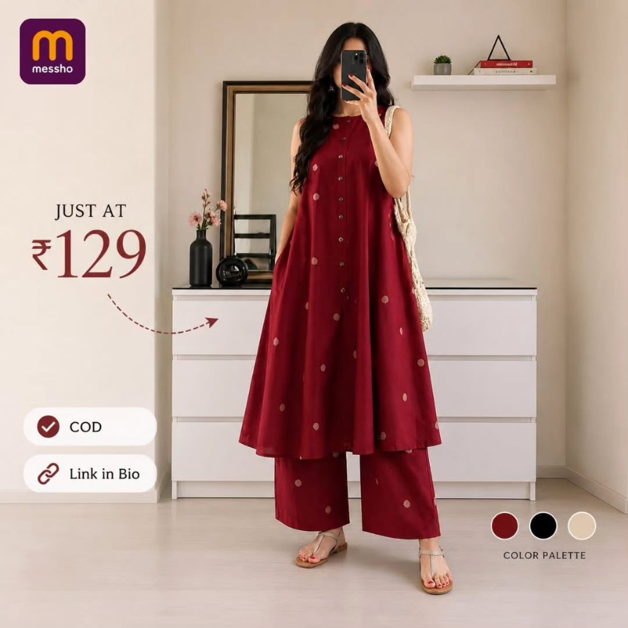 Approach Collection New Festival and Daily Wear Stylish Rayon Sleeveless Kurta Set With one Side Pocket