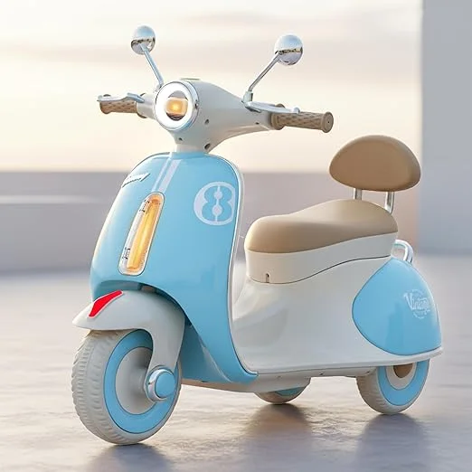 Baybee Vintage Battery Operated Bike for Kids, Ride on Toys Kid Scooty with Light & Music | Baby Rechargeable Battery Bike | Electric Bike for Kids to Drive 1 to 5 Years Boys Gir